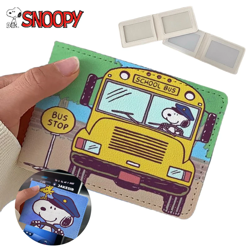 Kawaii Snoopy Auto patente di guida Cover uomo donna PU Car Driving documenti caso carino porta carte di credito titolare della patente di guida