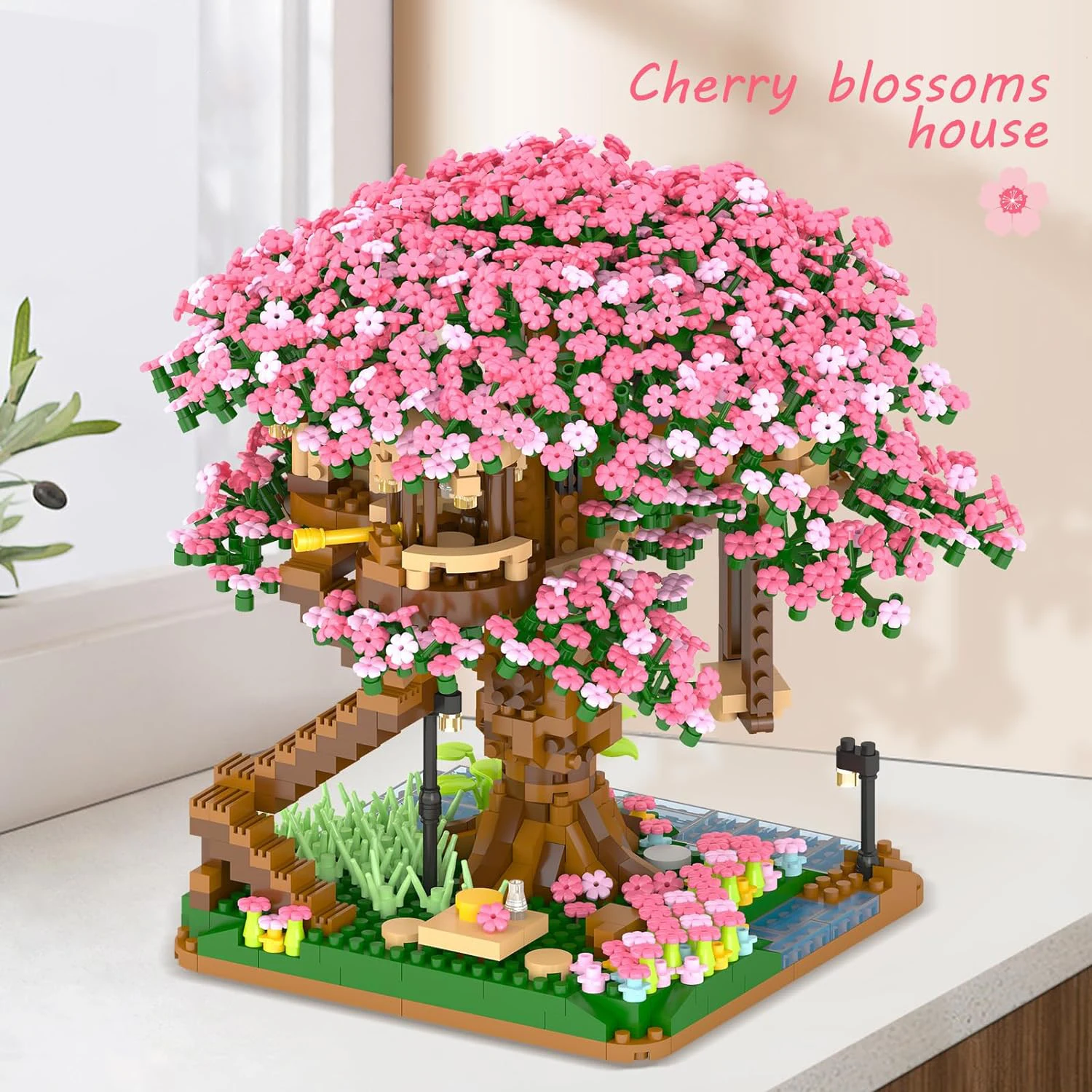 

2138PCS-Cherry blossom tree and house building block set collection, exquisite Valentine's Day and Thanksgiving gift for girls