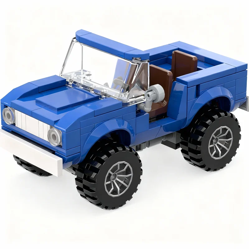 219pcs MOC City Off-Road 1st Generation Forded Bronco Roadster Model Building Blocks Craft Art Idea Collection Display Brick