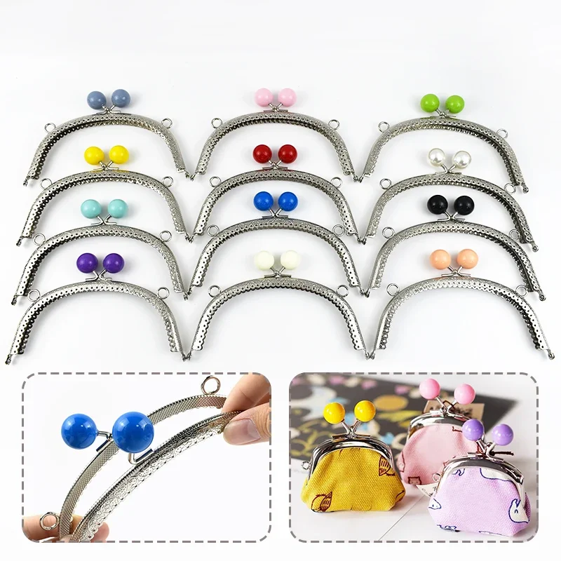 1/2/5/10Pcs 16.5cm Metal Frame Kiss Clasp Lock Silver Embossed Bag Handle for Handbag Purse DIY Sewing Wallet Bracket Accessory