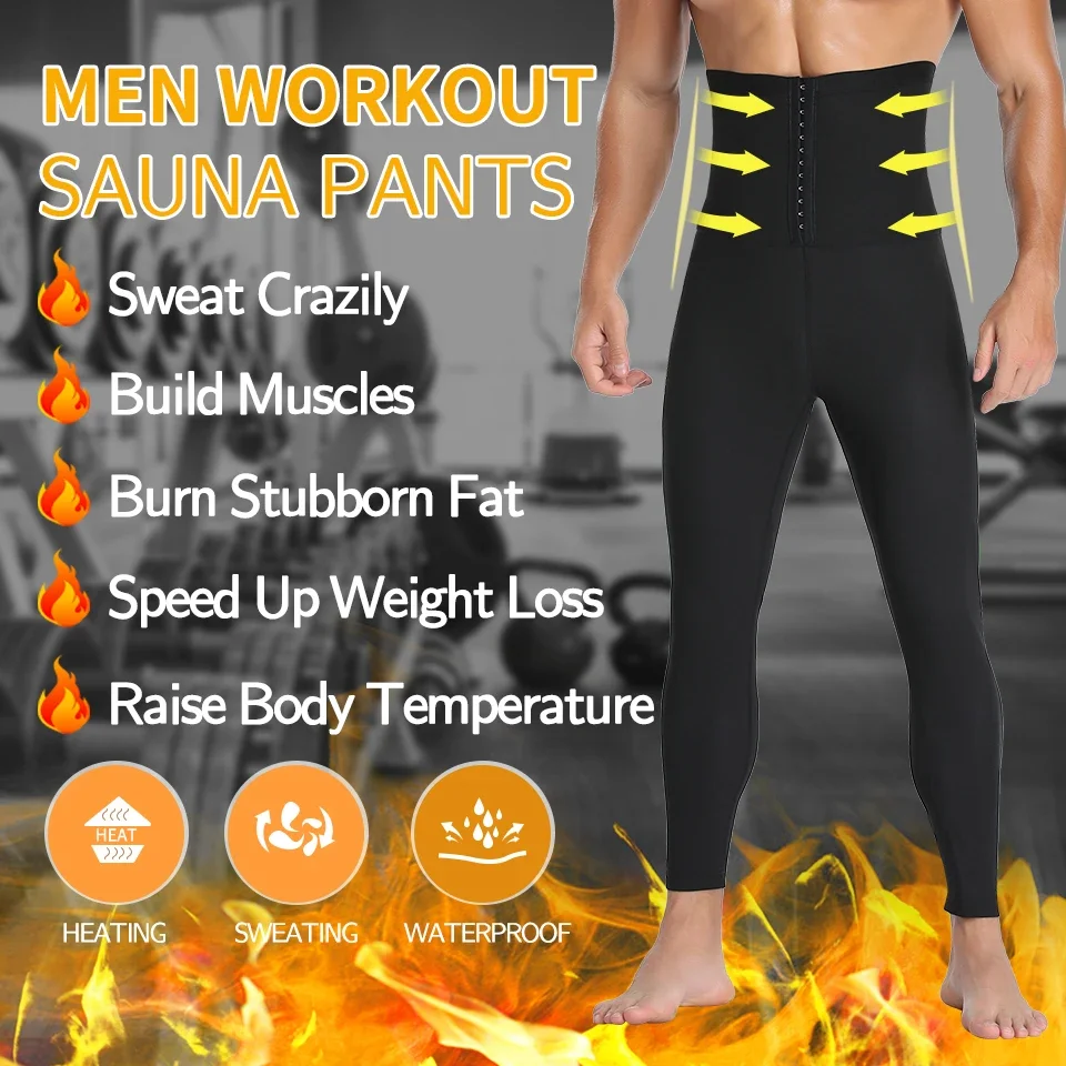 Men Body Shaper Thermo Sauna Pants Sweat Waist Trainer Leggings Slimming Underwear Weight Loss Workout Compression Shapewear