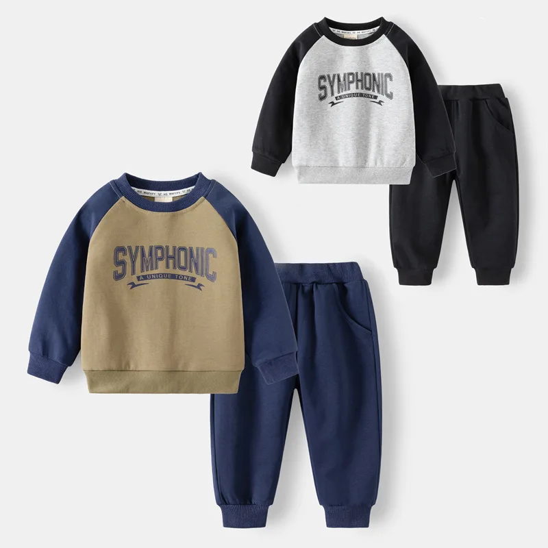 

Cotton Fashion Boys Clothes Sets Spring Autumn Toddler Sweatshirts + Sweat Pant Children's Clothes