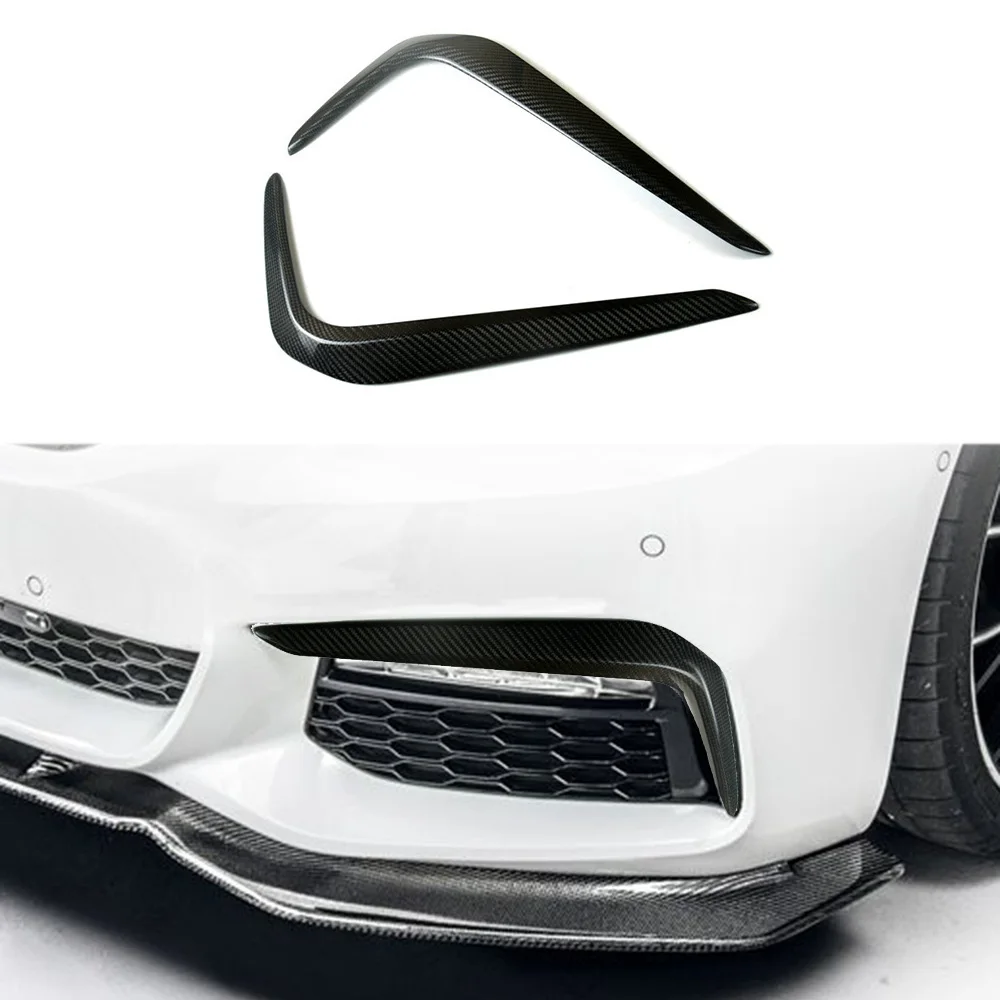 Carbon Fiber for - G30 G31 G38 2018-2021 Front Bumper Splitter Spoilers Fog Light Cover Eyelid Eyebrow Trim