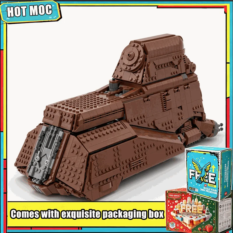 2491 PCS Sci-Fi Space Armored Cargo Transport Carrier Vehicle Model Custom Building Blocks Creative DIY Assembly Display Gifts