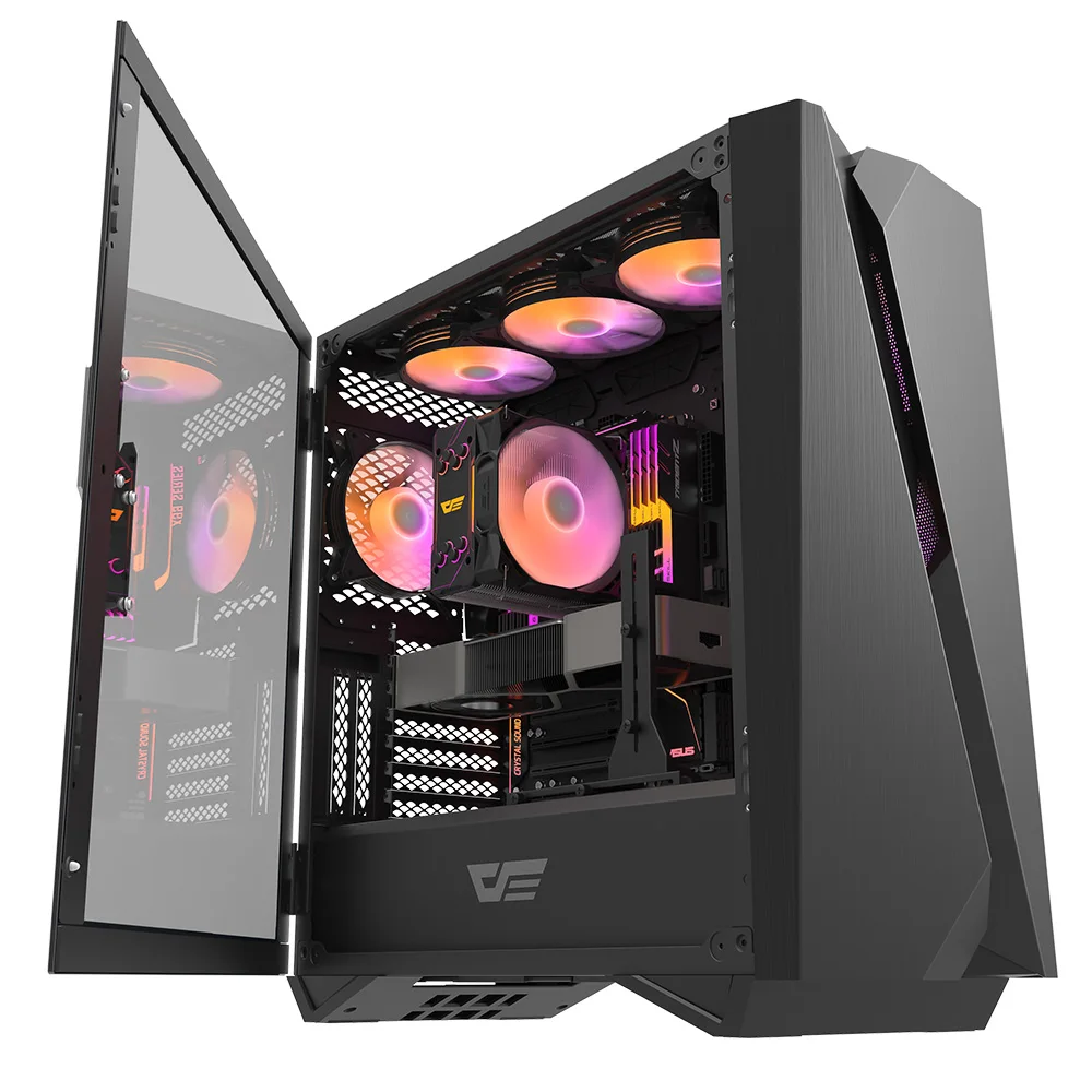 

2025 hot sale Darkflash China Manufacturer Mid-Tower Gaming Gabinete Desktop Computer Atx Gaming Case With LED Fans