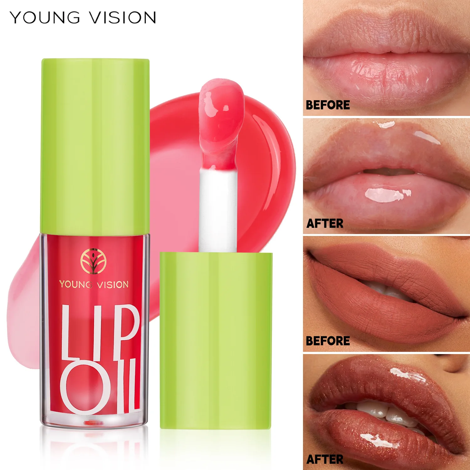 

YOUNG VISION 6-color Lip Care Oil Transparent Water Gloss Glaze Summer Refreshing