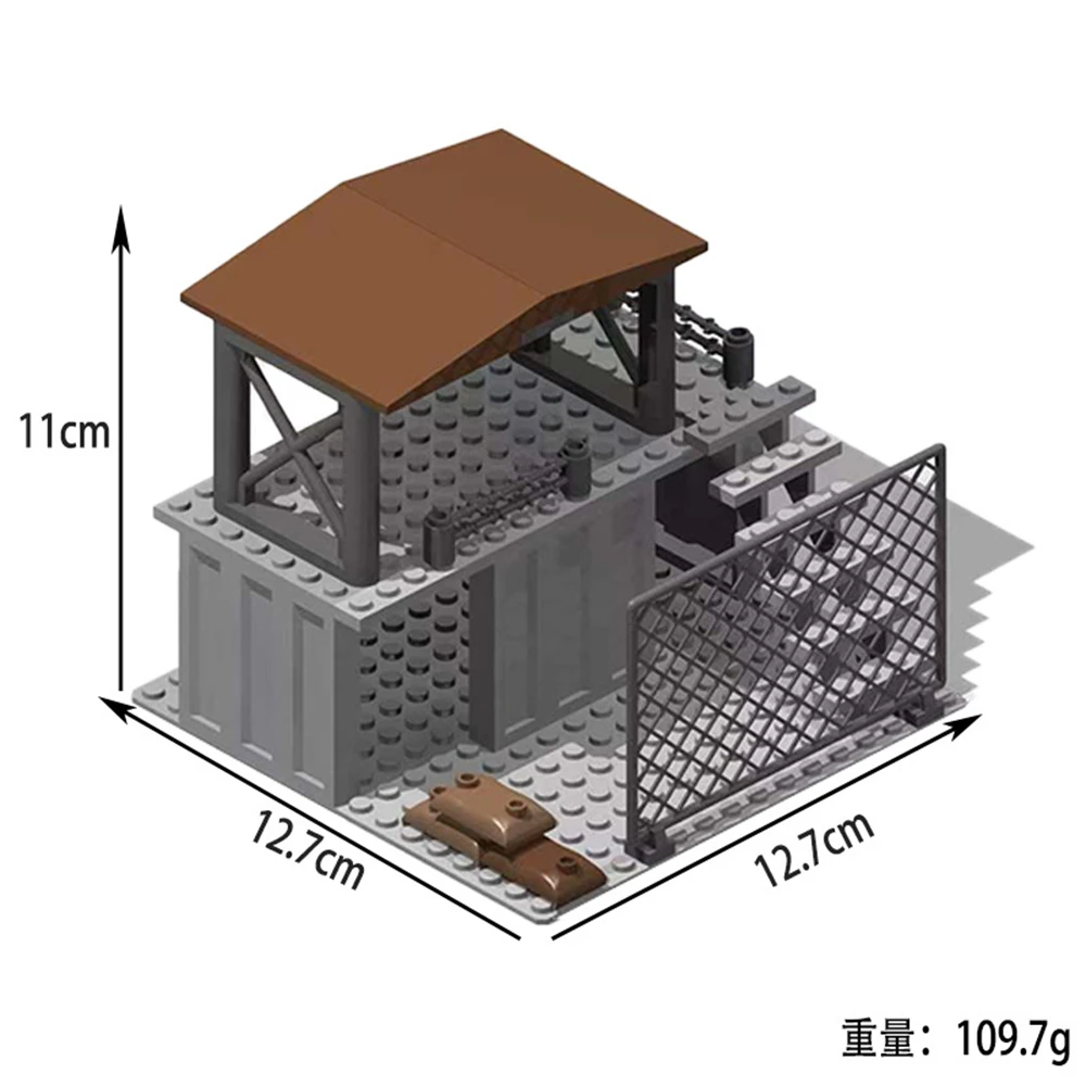 Żołnierze Armii z II Wojny Światowej, Baza Wojskowa z II Wojny Światowej, Wieża Obserwacyjna, Strażnik, Model do Składania, Klocki, Zabawki DIY dla Dzieci