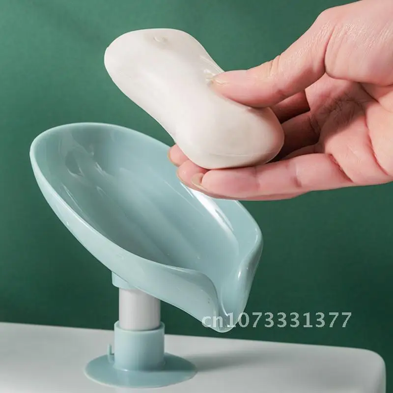 

Soap container Leaf Shaped Soap Dish Holder Suction Cup Soap Dish For Bathroom Shower Soap Box Sponge Soap Holder Storage Tray