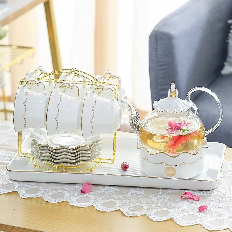 Newell ceramic tea set light luxury living room simple kung fu tea cup aromatherapy teapot with tray exquisite tea set