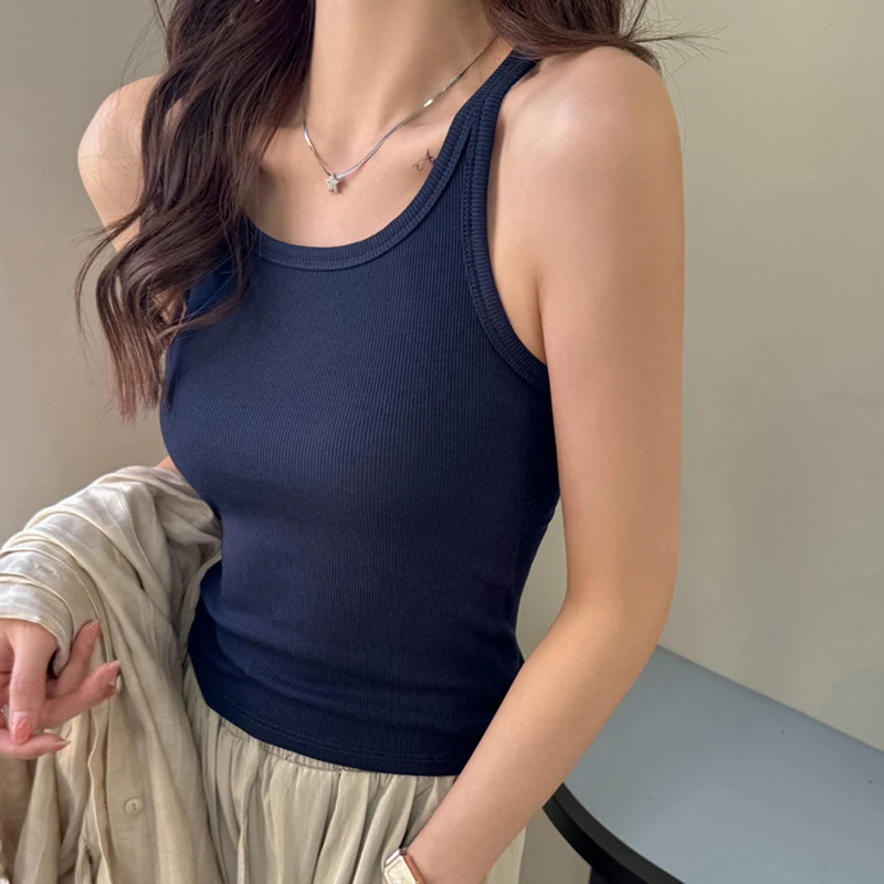 Tank Top Rajut Rib Dasar Wanit - Tank Top Ribbed ulasan dan harga