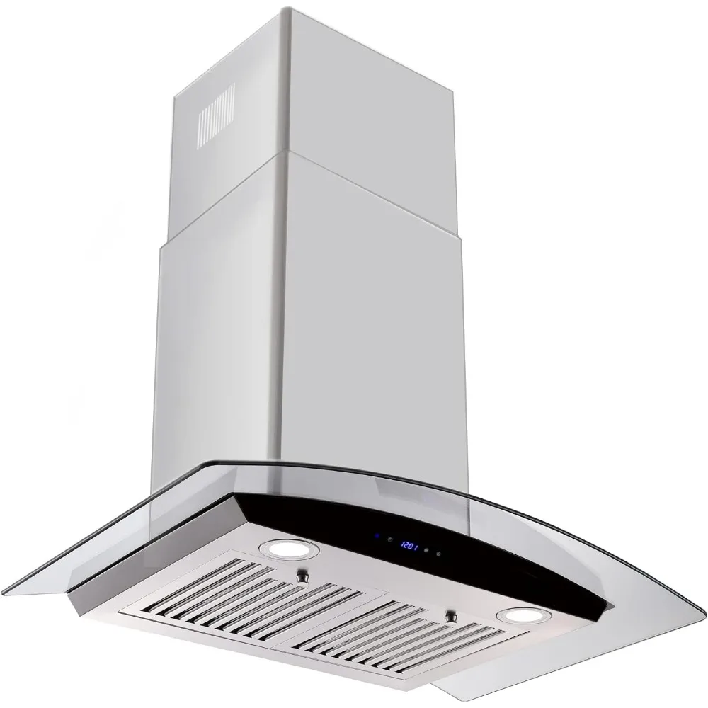 

30 Inch,Wall Mount Kitchen Hood with Ducted/Ductless Convertible Duct, Stainless Steel Chimney and Baffle Filters,3 Speed Fan