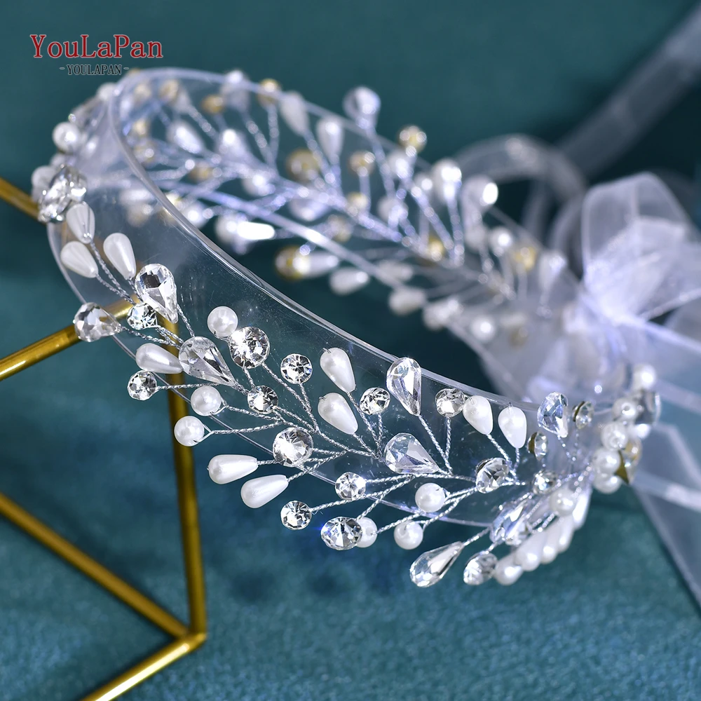 YouLaPan Strass Bruiloft Voorhoofd Hoofdband Parel Vrouwen Hoofdtooi Bruids Hoofd Sieraden Tiara Bruidsmeisje Haaraccessoires HP835