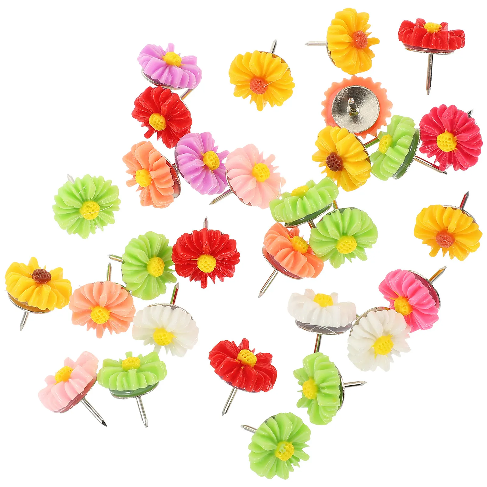 

60 шт. кнопок-гвоздиков в форме ромашки, многофункциональные маленькие кнопки для офиса, дома, учебы, пробковых досок, карт, повседневного использования на рабочем столе