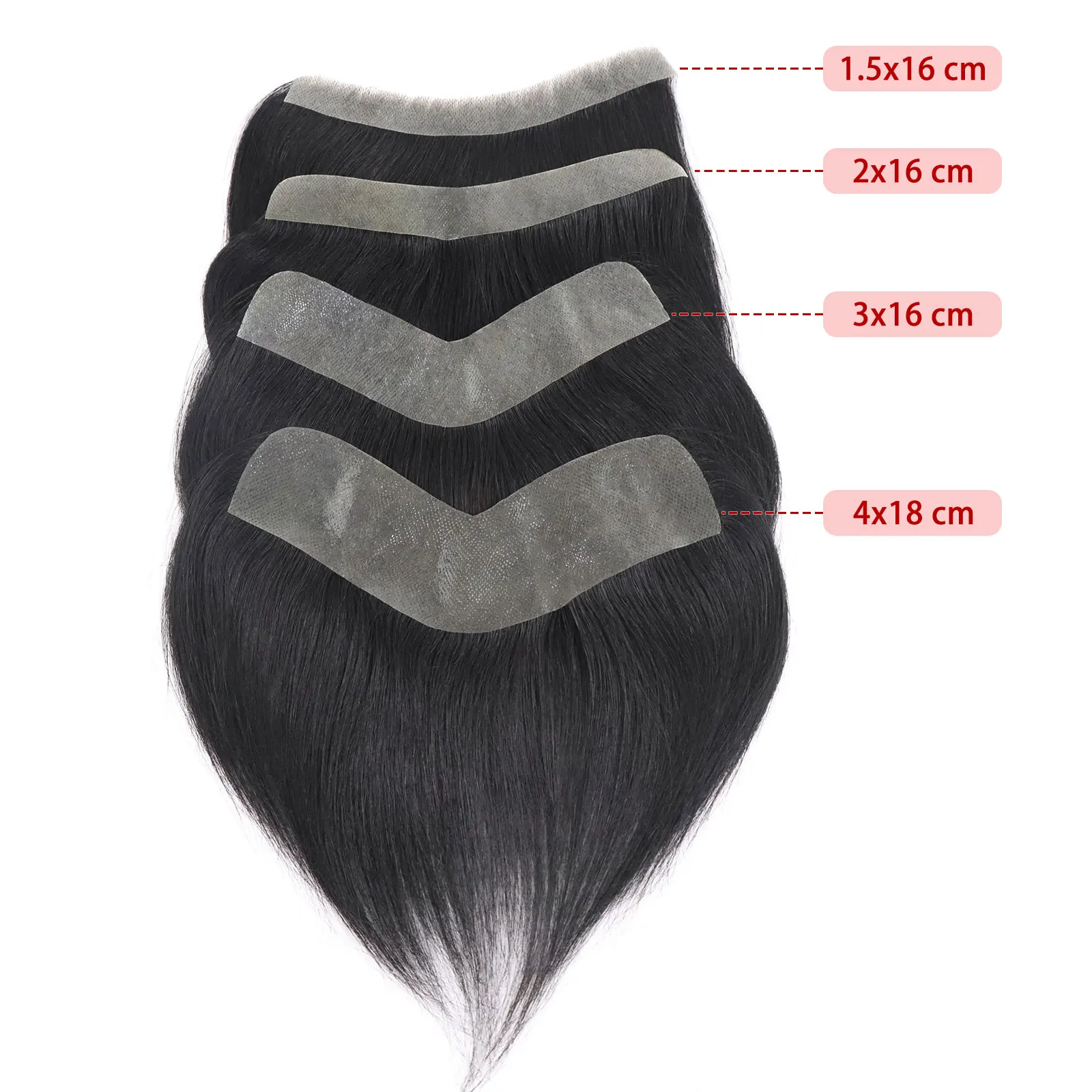 Natural Hairline Human Hair Prosthesis Toupee for Men V Loop PU Straight Frontal Hairline Mens Forehead Hairpiece High Density