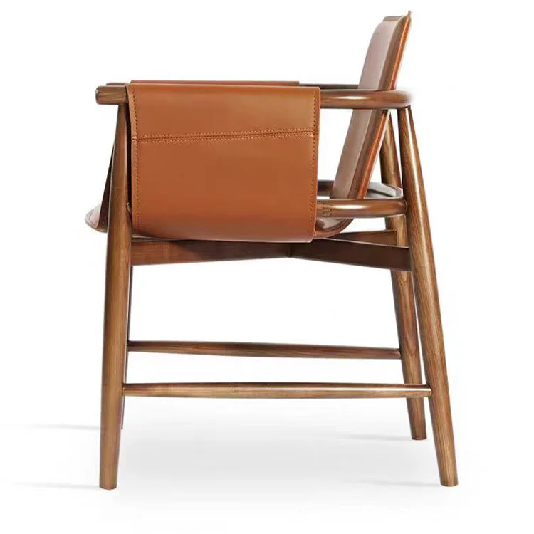 

# Italian Minimalist Saddle Leather Chair for Home Bar Commercial Hotel for Coffee Shops Milk Tea Shops Modern Home Furniture