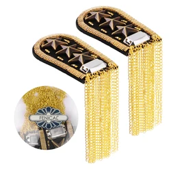 1 Pair Tassel Epaulet Rhinestone Shoulder Board Costume Shoulder Badge Tassels Shoulder Mark Fringe Epaulet For Suit Dress Up