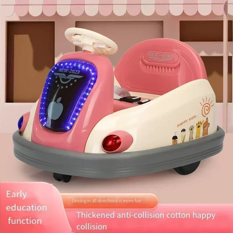 Pare-chocs électrique pour enfants, voiture pare-chocs télécommandée, roue universelle, éducatification précoce, dérive rotative, peut s'asseoir sur les gens, voiture jouet