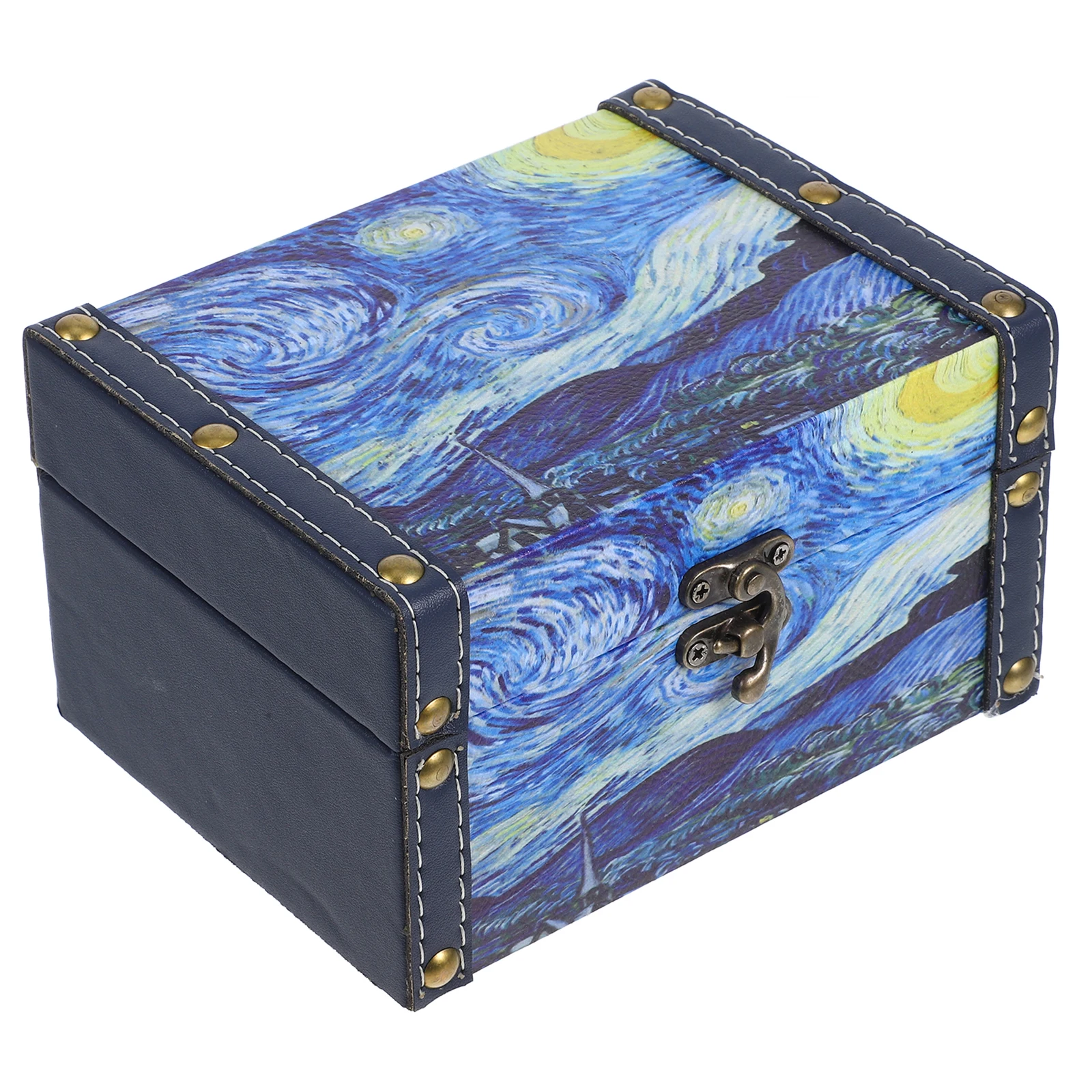 

Wooden Storage Box Retro Vintage Style Jewelry Organizer Large Bangle Bracelet Chest Desktop Treasure Keepsake Case Decorative