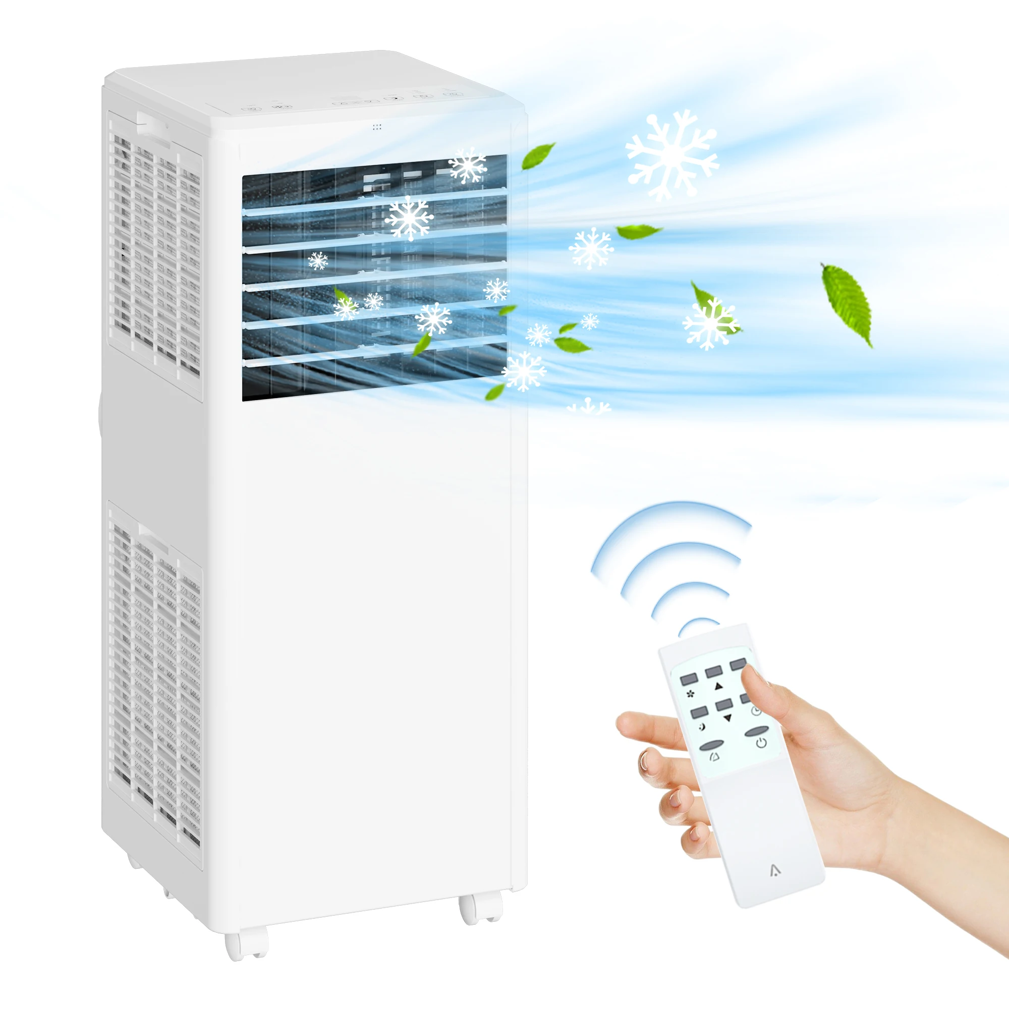 

8000 BTU портативные кондиционеры с осушителем воздуха, вентилятор, пульт дистанционного управления, 24-часовой таймер, охлаждение помещений до 750 кв. футов