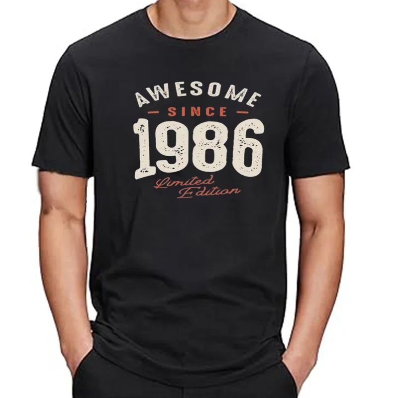 Camiseta clásica Retro para hombre, camisa de gran tamaño, moda coreana, edición nueva, impresionante desde 1986 a 36 cu