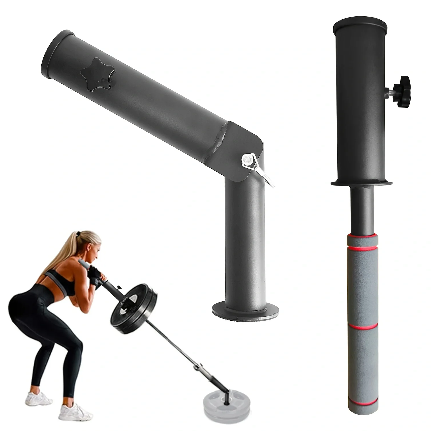 Juego de Barra Recta y Agarraderas Viking Press Landmine - Compatible con Barras de 1 y 2 Pulgadas, Entrenamiento de Fuerza en Casa para Peso Muerto, Sentadillas, Remo y P