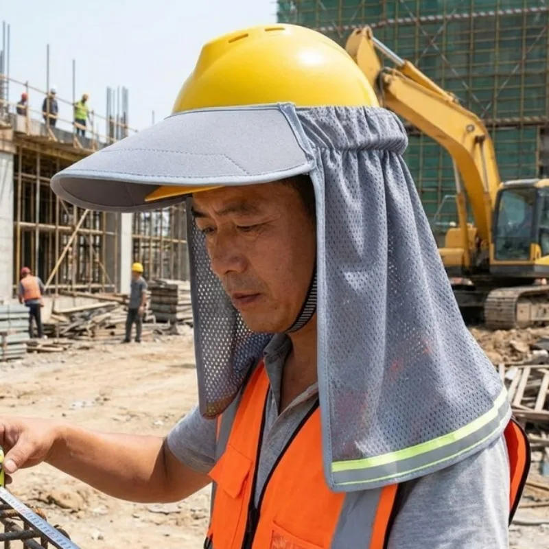 Fashion Sun Shade Safety Hat Breathable Mesh Caps for Women Men Construction Outdoor Work UV Protection Sun Hats Accessories