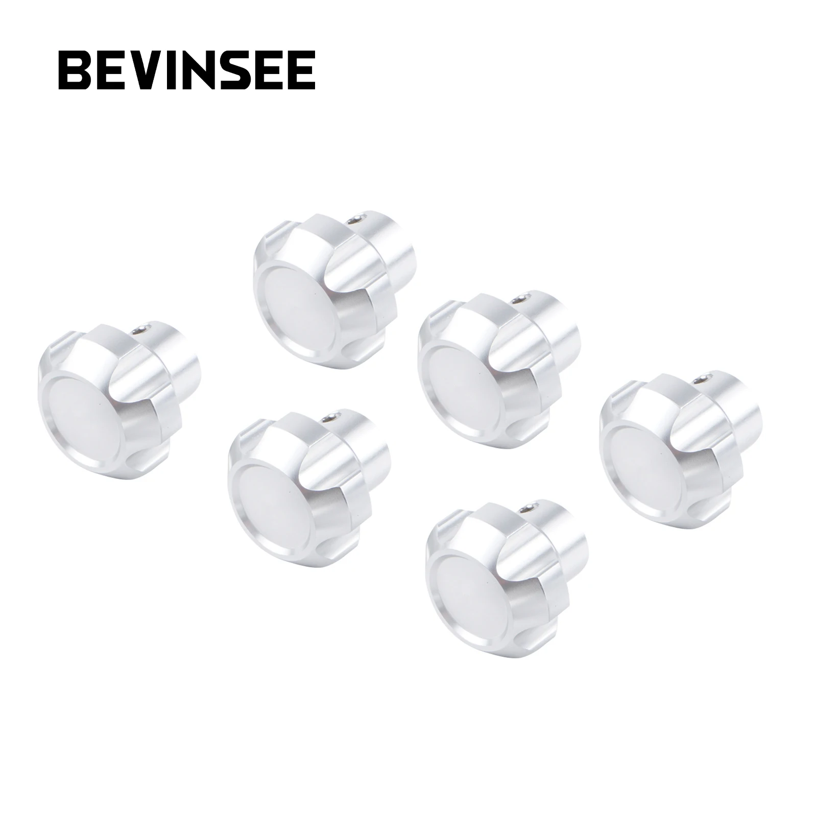 

BEVINSEE Dash Knob Kit for Jeep CJ5 CJ7 CJ8 1976-1986, 6pcs (Black/Silver)