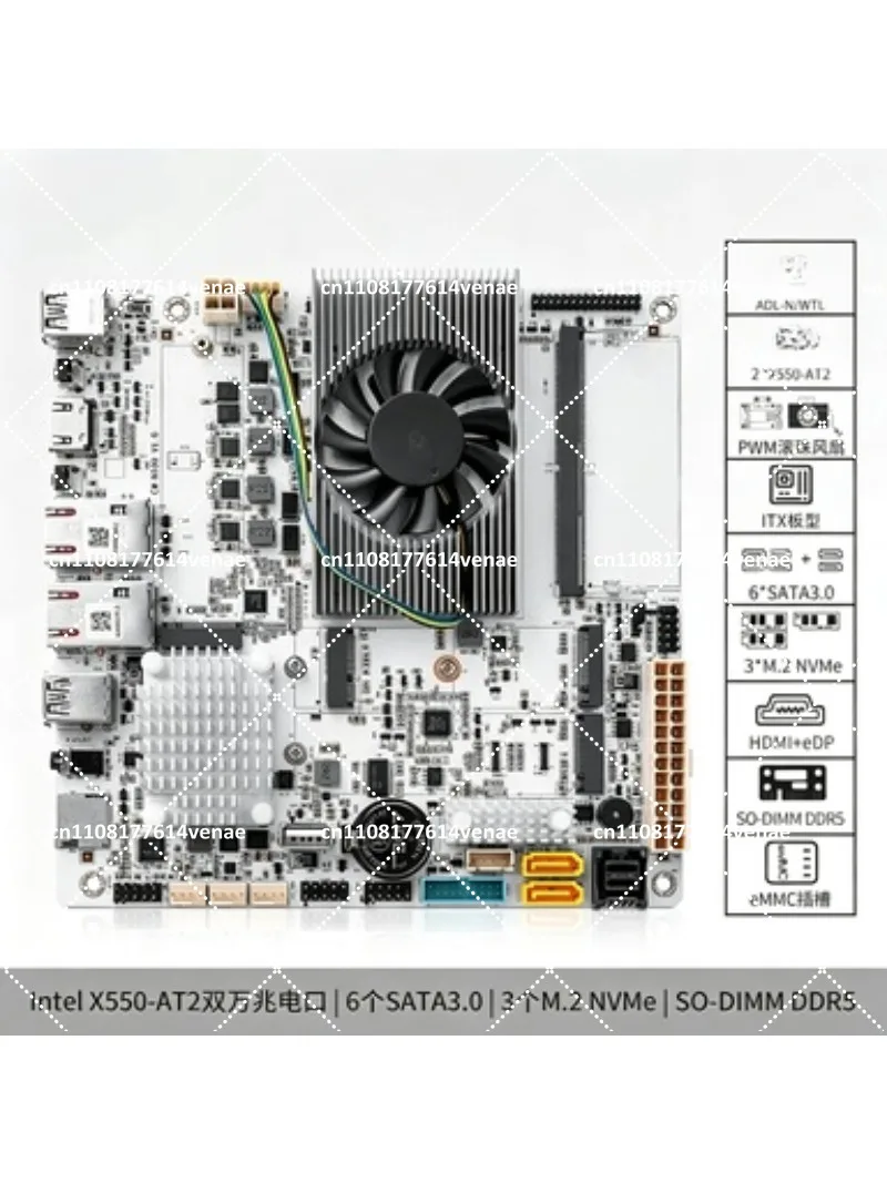 NAS Motherboard 8-Bay with N100 N150 N305 N355 CPU 10GbE SATA Ports for Home Server Mini-ITX view 4
