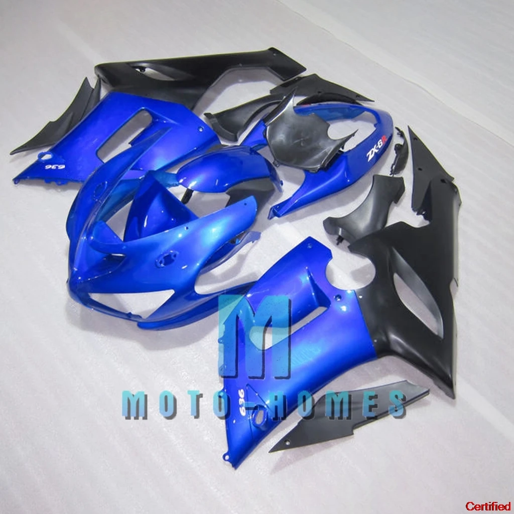 

Motorcycle Fairing Kits for Kawasaki Ninja ZX6R 05 06 ZX-6R 636 2005 2006 100% Injection Mold Wrecked Rebuild Bike Blue