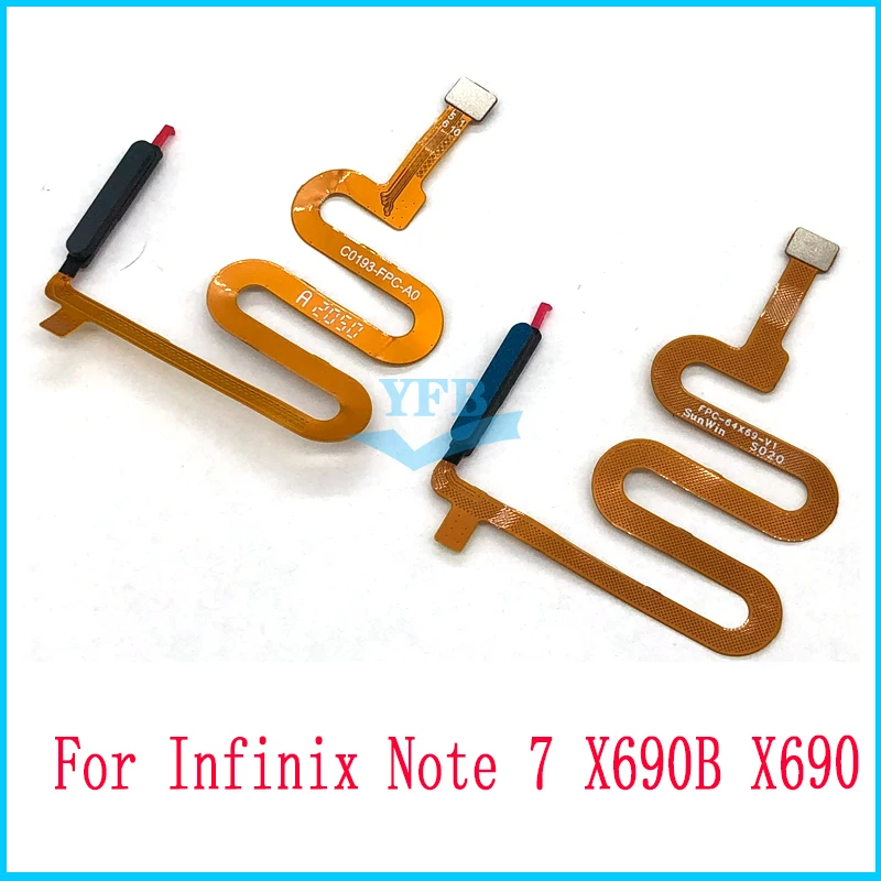 For Infinix Note 7 Lite X656 Note 7 X690B X690 S4 X626 Note 8I X683 Touch ID Home Button Key Fingerprint Sensor Flex Cable