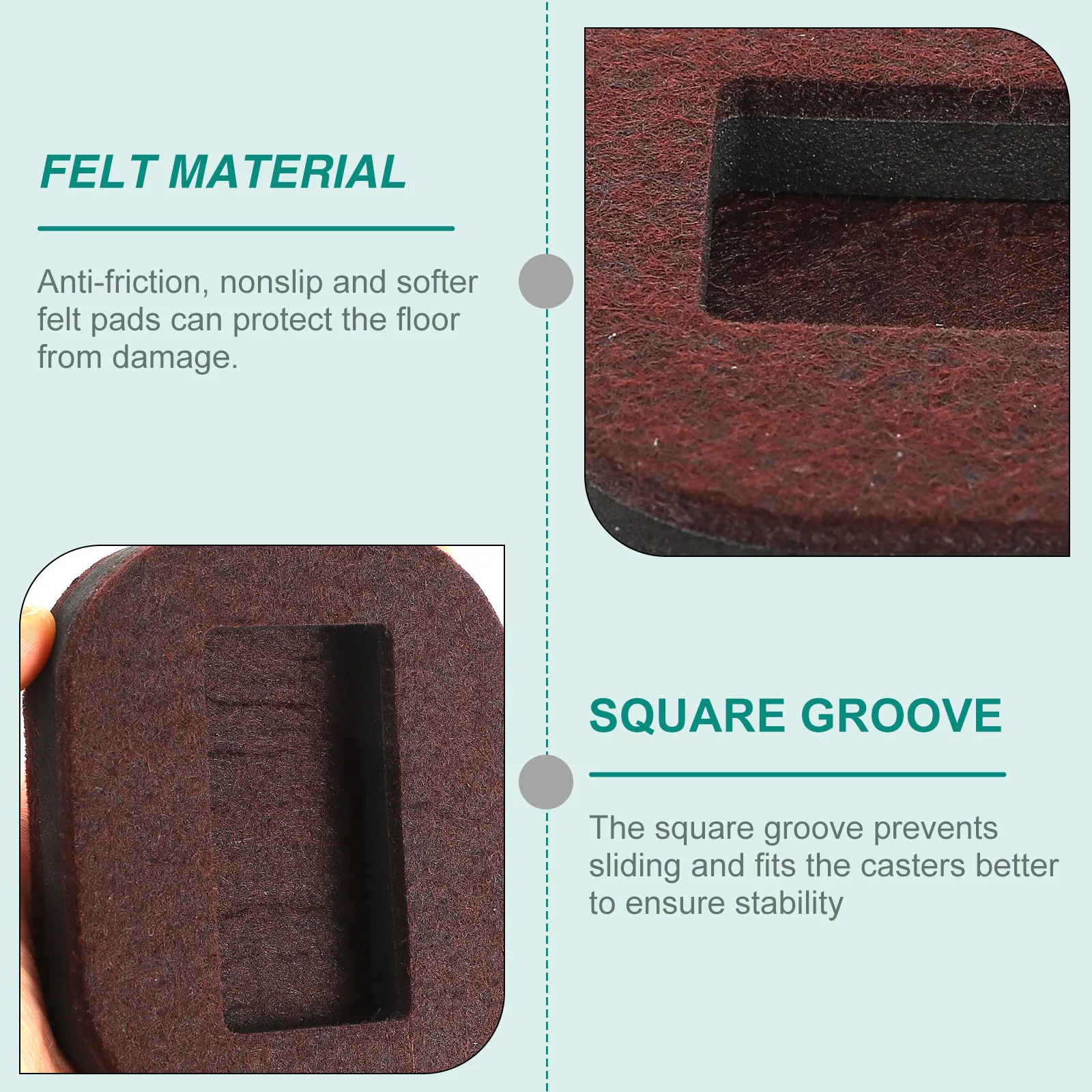 5Pcs Pulley Chair Furniture Protector Pads Anti-Slip Felt Sliders Mover Cups Stopper for Hardwood Tile Ceramic