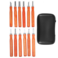 1 set 1 Set Wood Carving Knife Set Woodworking Whittling Tools With Wooden Handles For Sculpture Carving Craft Diy Art Projects