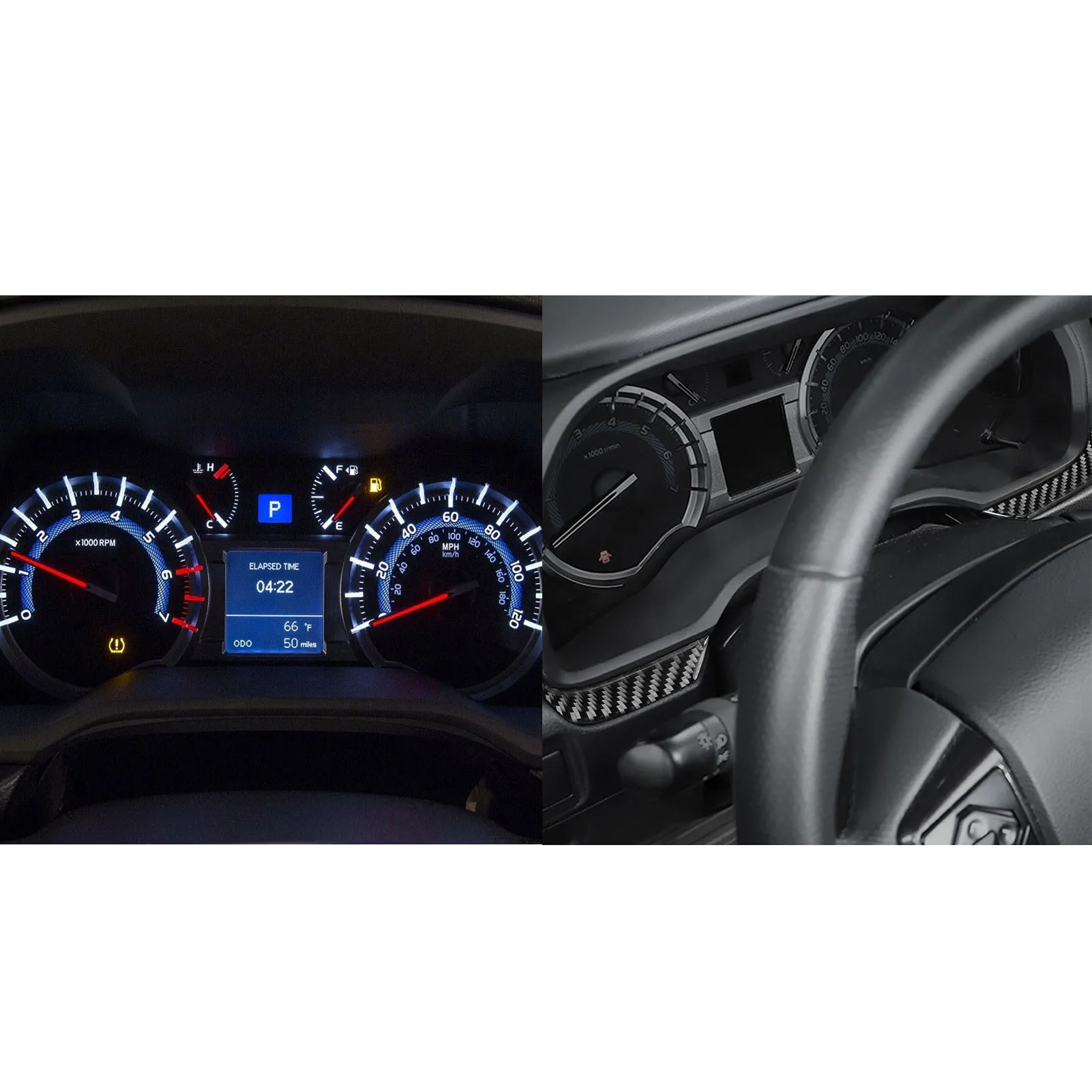 For Toyota 4runner 2010-2020 Carbon Fiber Instrument Speedometer Side Panel Car Accessories Interior Decorative Stickers