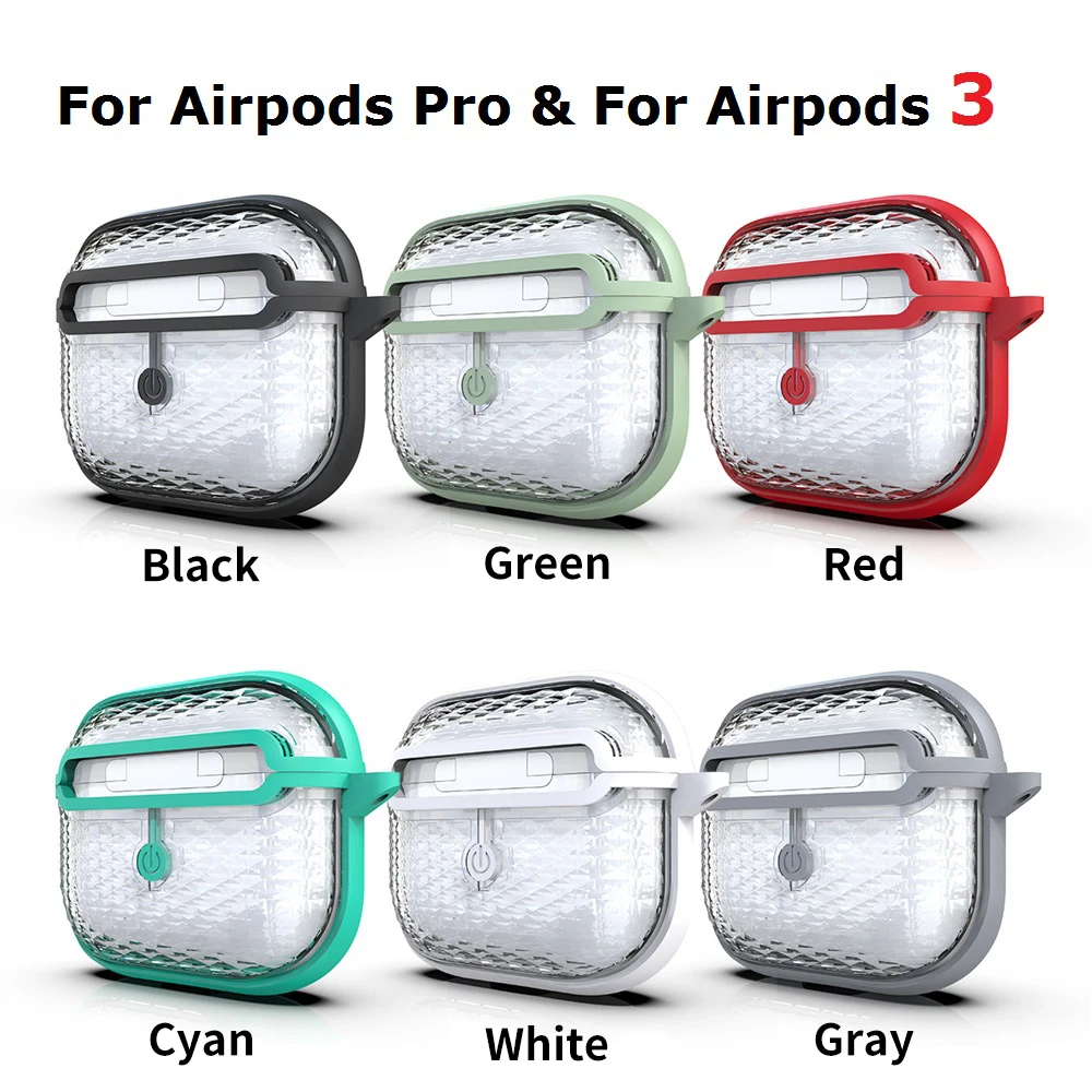 Casing Earphone Bicolor Berlian Imut untuk AirPods 3 Pro Casing Transparan TPU Air Pods 3 Earphone Bluetooth Kotak Pengisi Daya Pelindung Debu