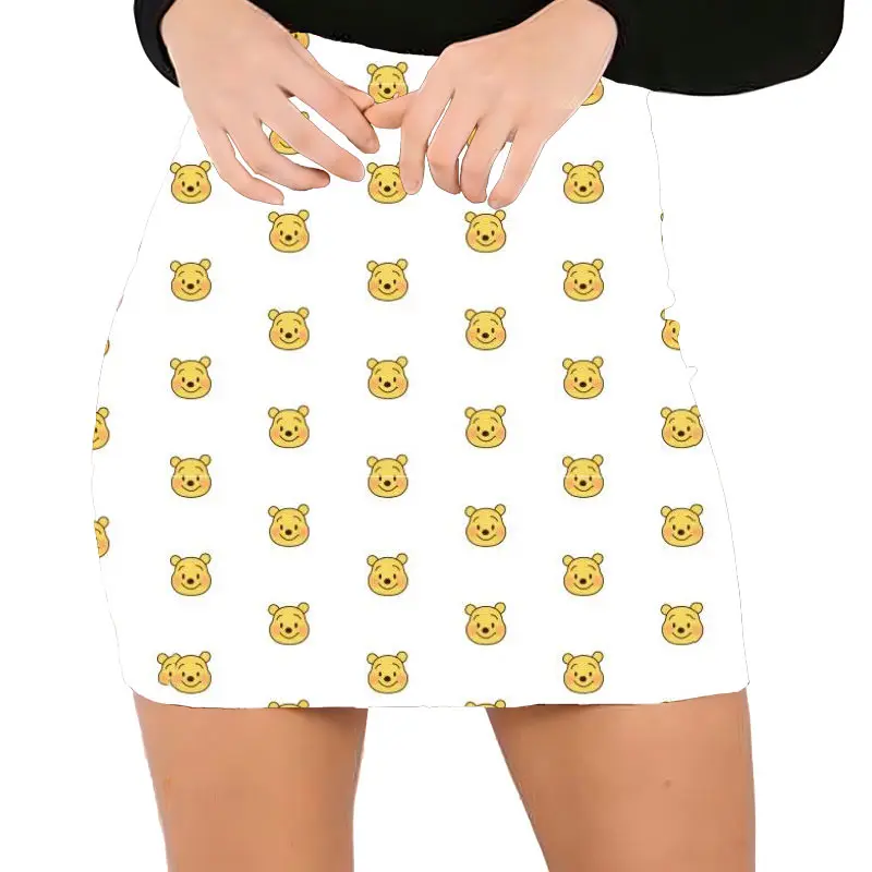 

New summer Disney brand Mickey Minnie and Winnie the Pooh girl exquisite micro-elastic slim sexy hip-lifting skirt