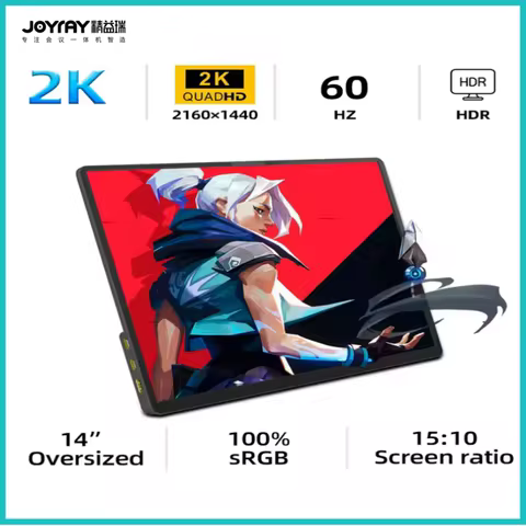 JOYRAY 2160*1440 14-inch 2K USB C Portable Monitor 60HZ For Laptop XBox PS4 / 5 Switch TV Box Cell Phone PC Extension Mobile
