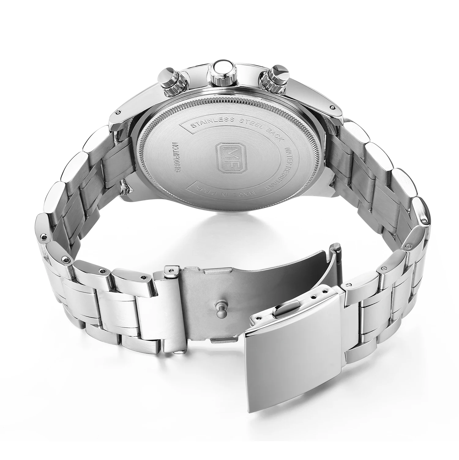 Mini Focus MF0081G Men Quartz Watches Waterproof Luminous Hands Silver Stainless Steel Band Classic Business Watch