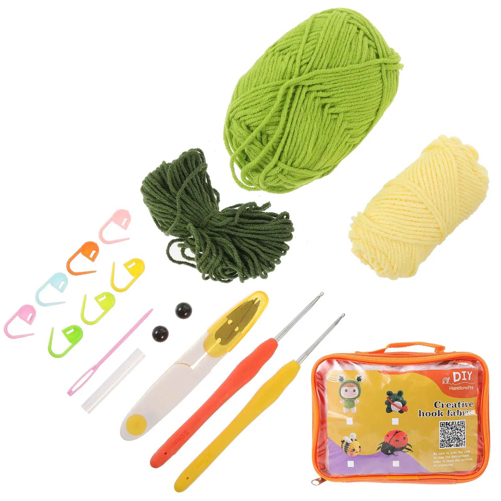 1Set Crochet Dinosaur Craft Kit Complete Tools Exquisite Workmanship Fresh Colors Tabletop Decor Crochet Kit for Beginners
