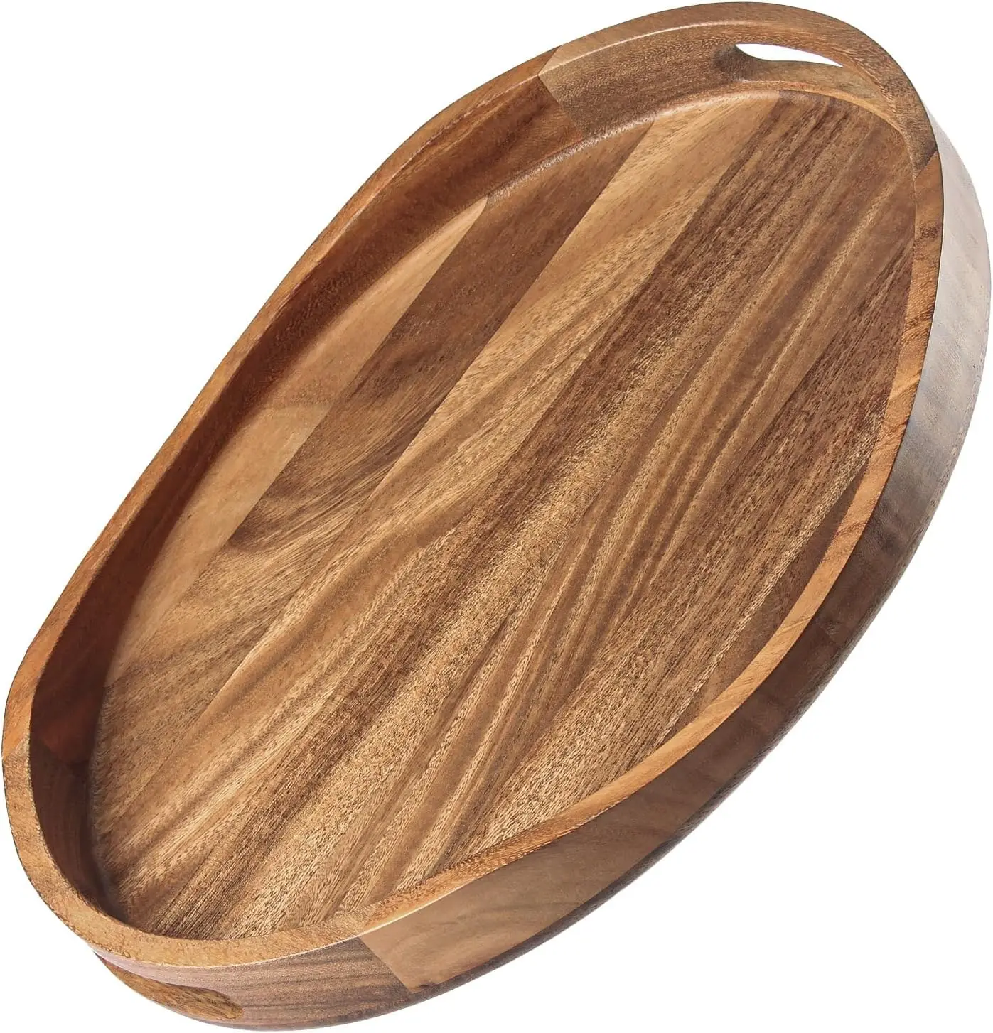 Acacia Wood Serving Tray with Handles - 17