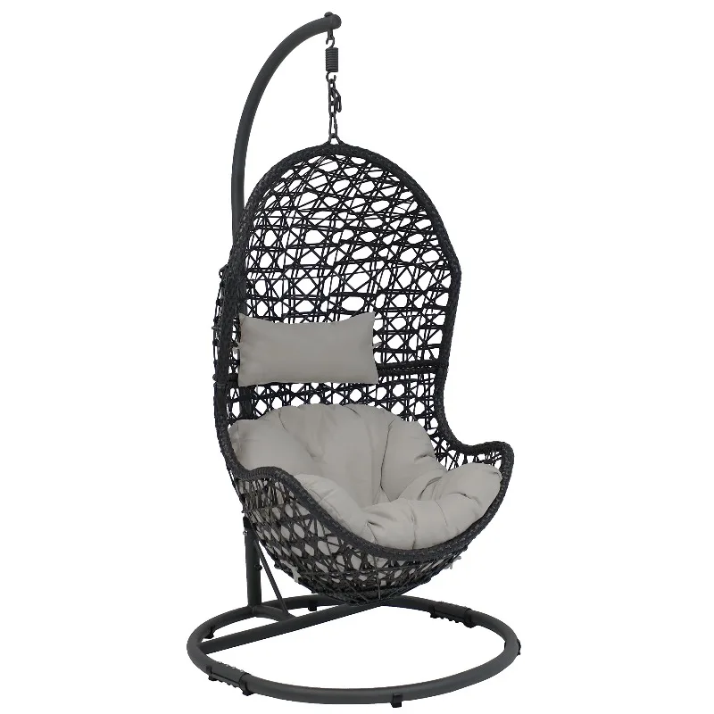 Fashion Design Outdoor Home Round Egg Patio Terrace Waterproof Hand Woven Rattan Garden Furniture Courtyard Swing Basket Chair