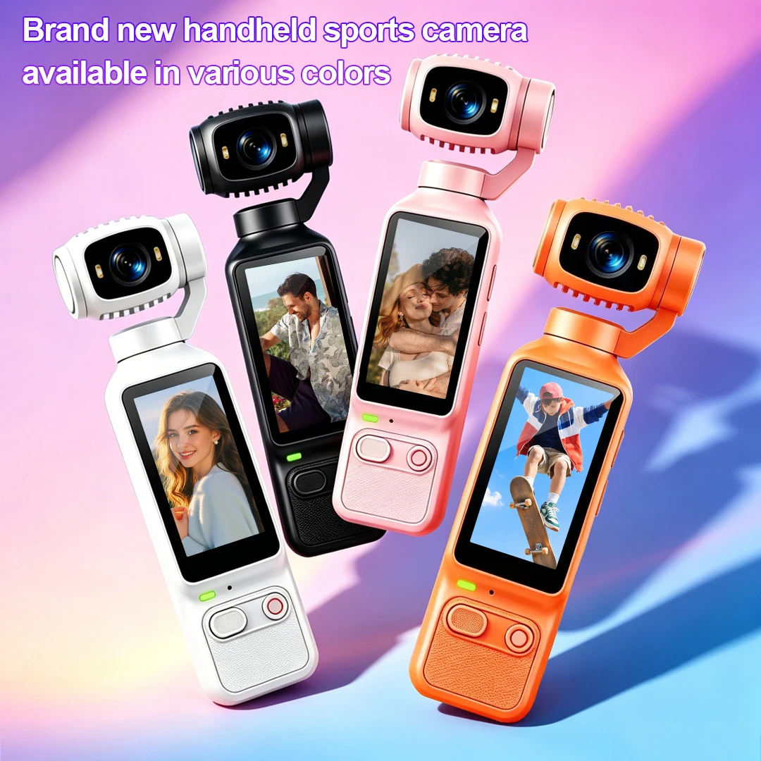 

1080P Handheld Camera 180°/90° Rotatable Lens Action Camera Built-in Fill Light Pocket Cam Video Recorder for Travel Daily Vlog