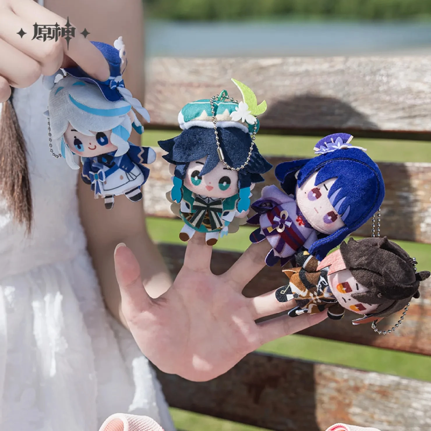 [Genuine] Anime Game Genshin Impact 2023 Carnival Theme Cosplay Plush Cartoon Pendant Wriothesley Neuvillette Furina Keychain