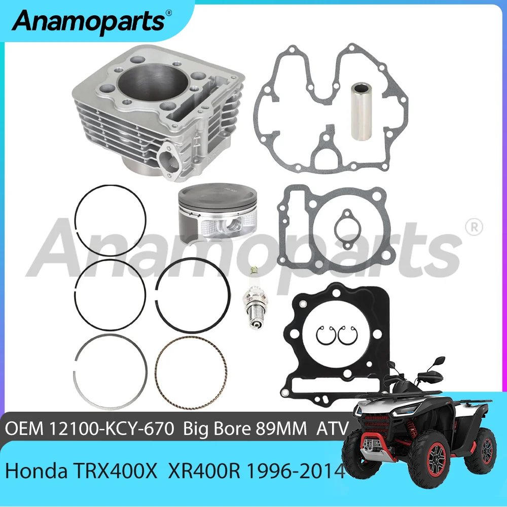 Big Bore 89 mm Motor Cylinder Piston Gasket Rebuild Overhaul Kit For 1996-2014 Honda TRX400X XR400R 440 CC ATV 12100-HN1-A70