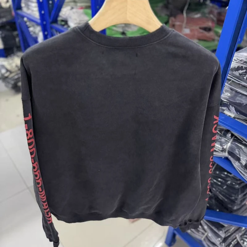 Winnter Washed Paly Crewneck Hoodies High Quality Rhinestone Cotton Graphics Graffiti Hooded Sweatshirts Men Women