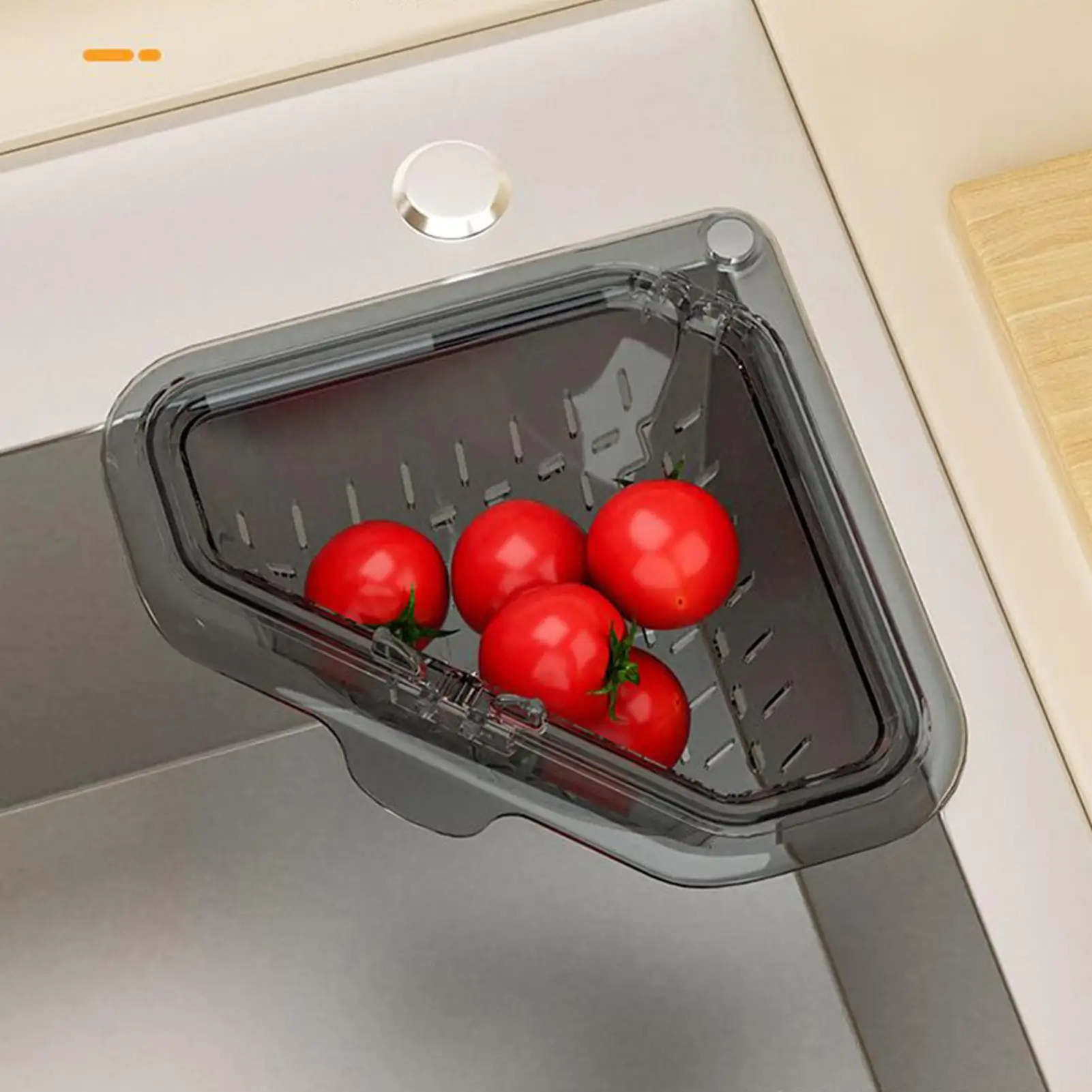 Corner Sink Strainer Magnetic Triangle Filter Organizer Rack Kitchen Sink Drain Strainer for Bathroom Corner Food Waste Garbage