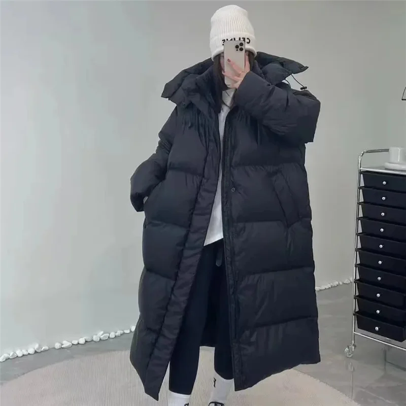 Parkas com capuz para mulheres, casaco casual grosso e quente, à prova de vento, outwear feminino, streetwear, roupa de neve, inverno, novo, 2023