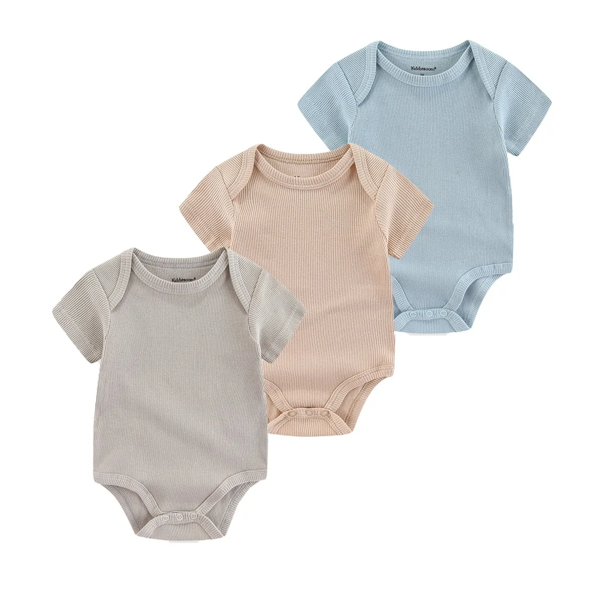 3 Pcs/Lot Solid Color Baby Unisex Bodysuits 100%Cotton Soft Newborn Boy Girl Onesies Short Sleeves Infant Outfits