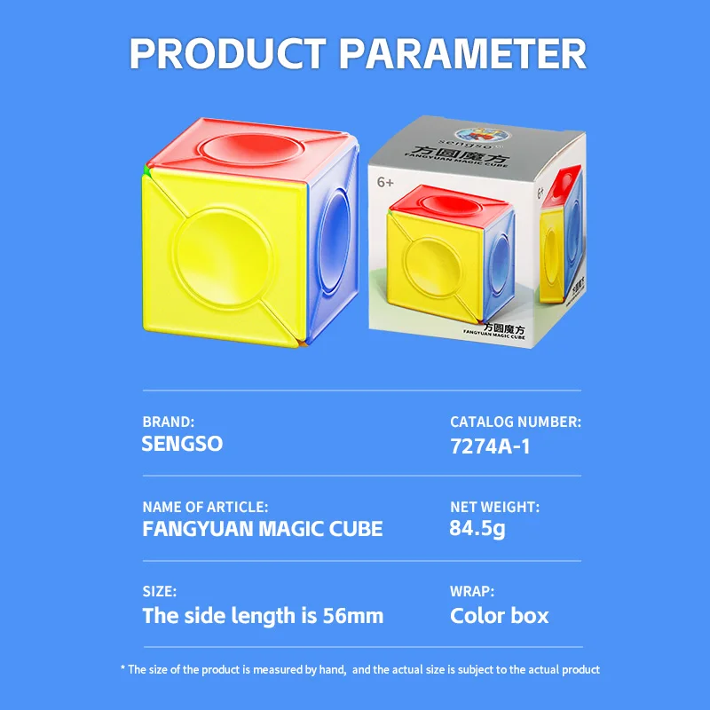 Sengso Fangyuan Cube Magic Speed Cube Stickerless Professional Fidget Toys Shengshou Six Spot Cube Magico Puzzle
