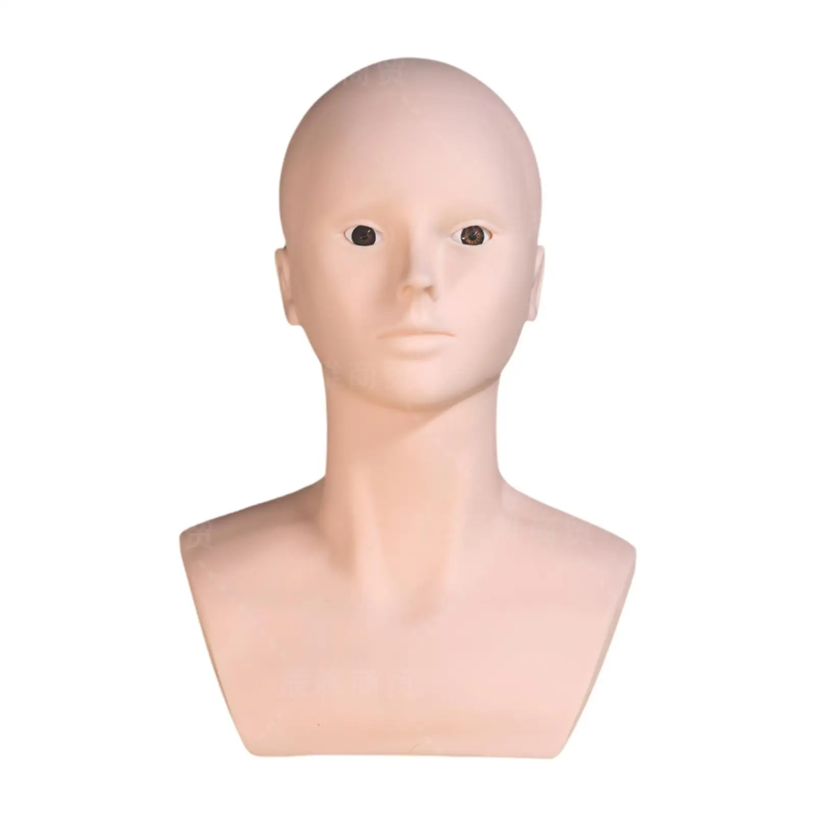 Mannequin Bald Head Multipurpose Cosmetology Training Head Professional Lightweight Display for Wig Making Styling Wig Holder