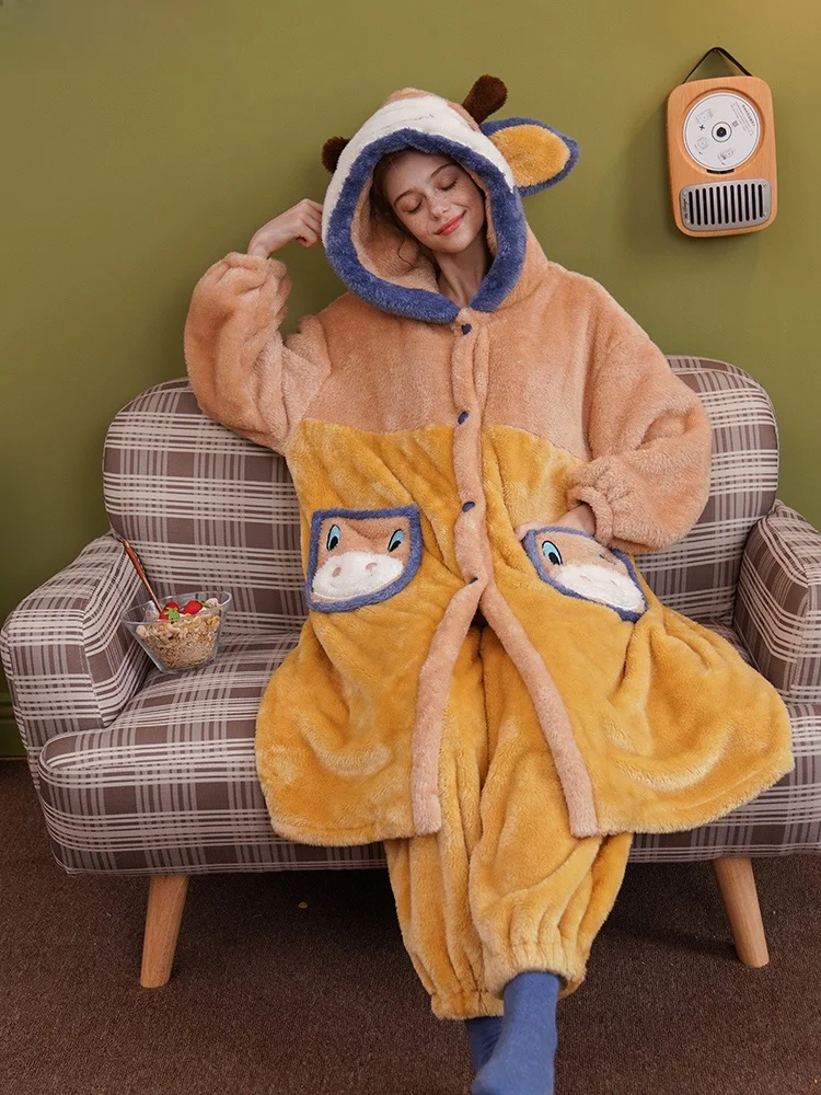 bananagirl-conjunto-de-pijama-de-talla-grande-para-mujer-con-estampado-de-dibujos-animados-acolchado-calido-ropa-de-casa-manga-larga-con-capucha
